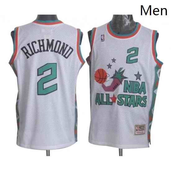 Mens Mitchell and Ness Sacramento Kings 2 Mitch Richmond Swingman White 1996 All Star Throwback NBA Jersey